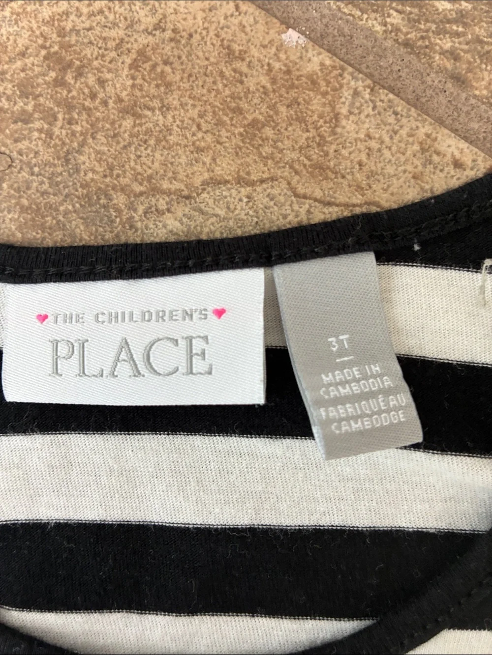 The Children's Place Black & White Striped Pumpkin tunic-leggings set